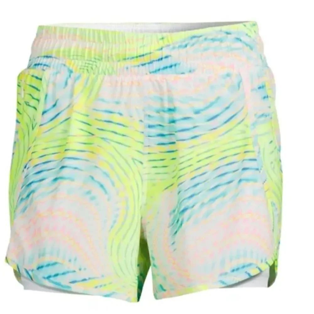 NWT Avia  Active Running Shorts with Bike Liner Neon Large